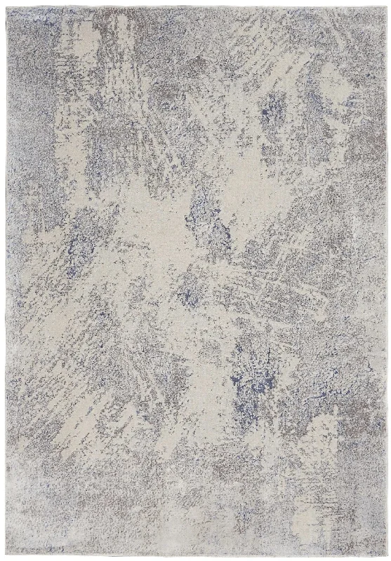 carpet installation cost estimator-Silky Textures SLY06 Ivory/Grey Rug