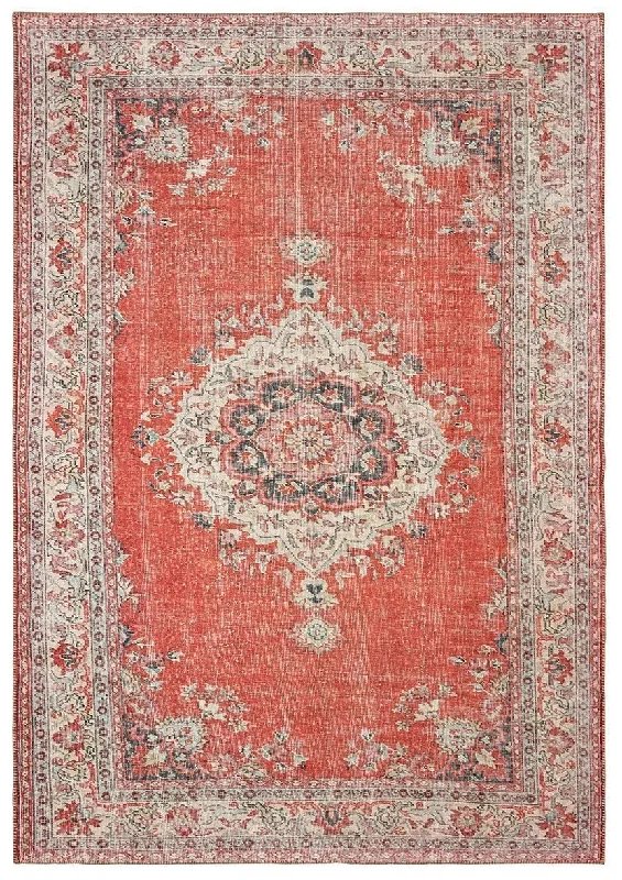 carpet cleaning with steam vapor-Sofia 85810 Red Grey Rug