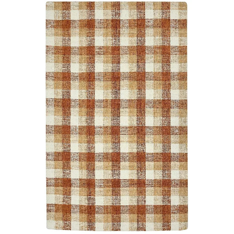 carpet cleaning for Airbnb rentals-Tartan TRA-10 Orange Rug