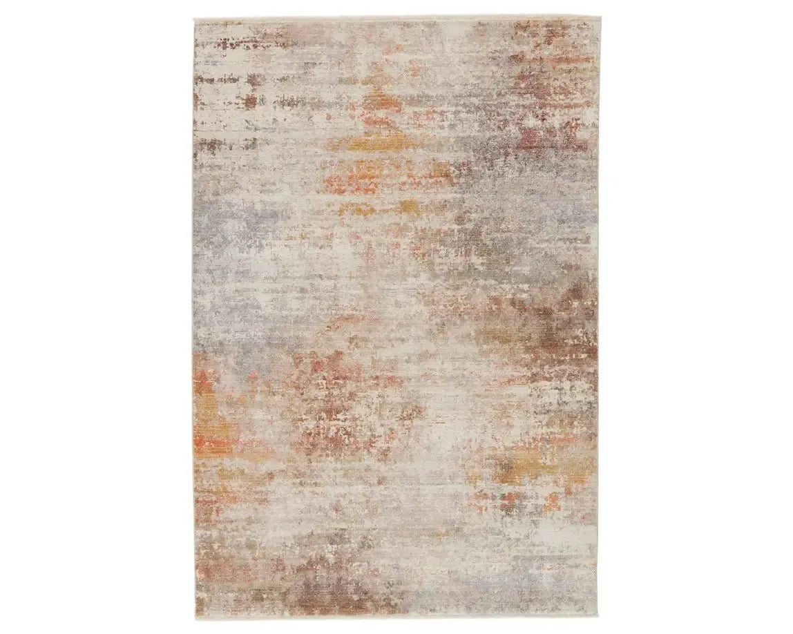 cleaning oil from carpet easily-Terra TRR07 Orange/Grey Rug