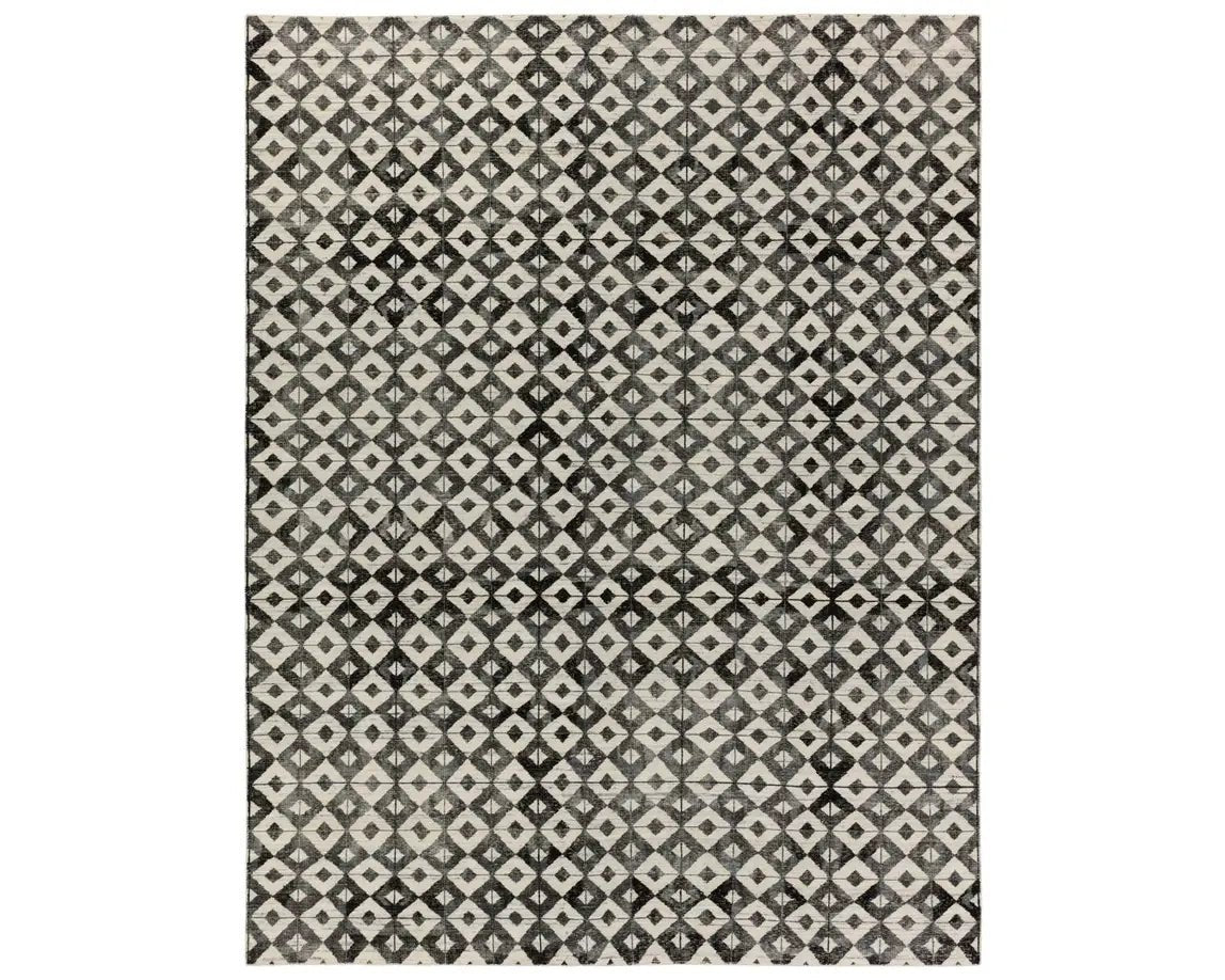 cleaning soda from carpet naturally-Tessera TSS03 Black/Cream Rug