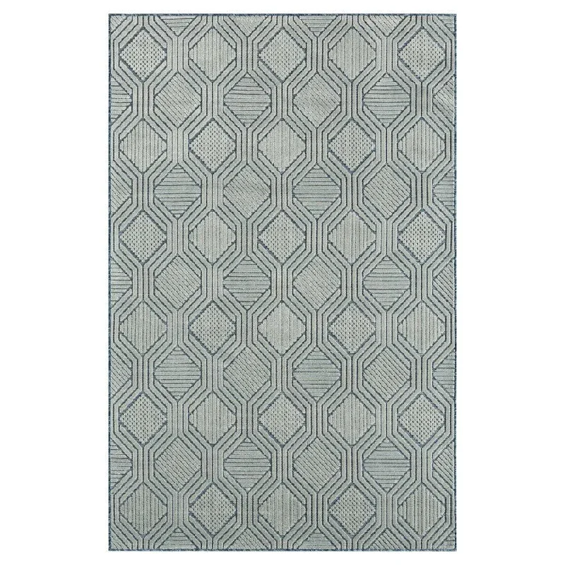 best carpet for pet play areas-Veranda 82108NSL Navy/Silver Rug