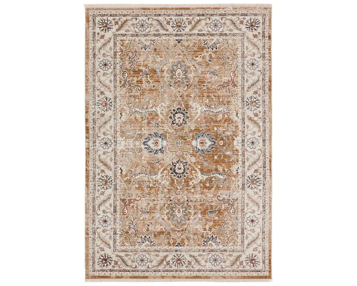 how to clean shag carpet-Zefira ZFA18 Brown/Cream Rug