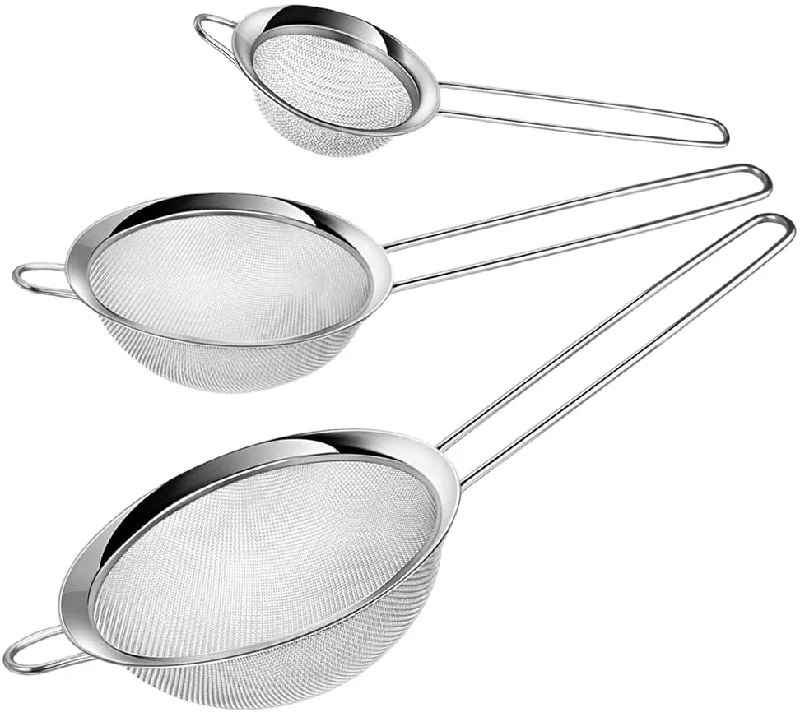 Best tools for carrot prep-60350, Kitchen & Co., 3Pc Stainless Steel Strainer Set