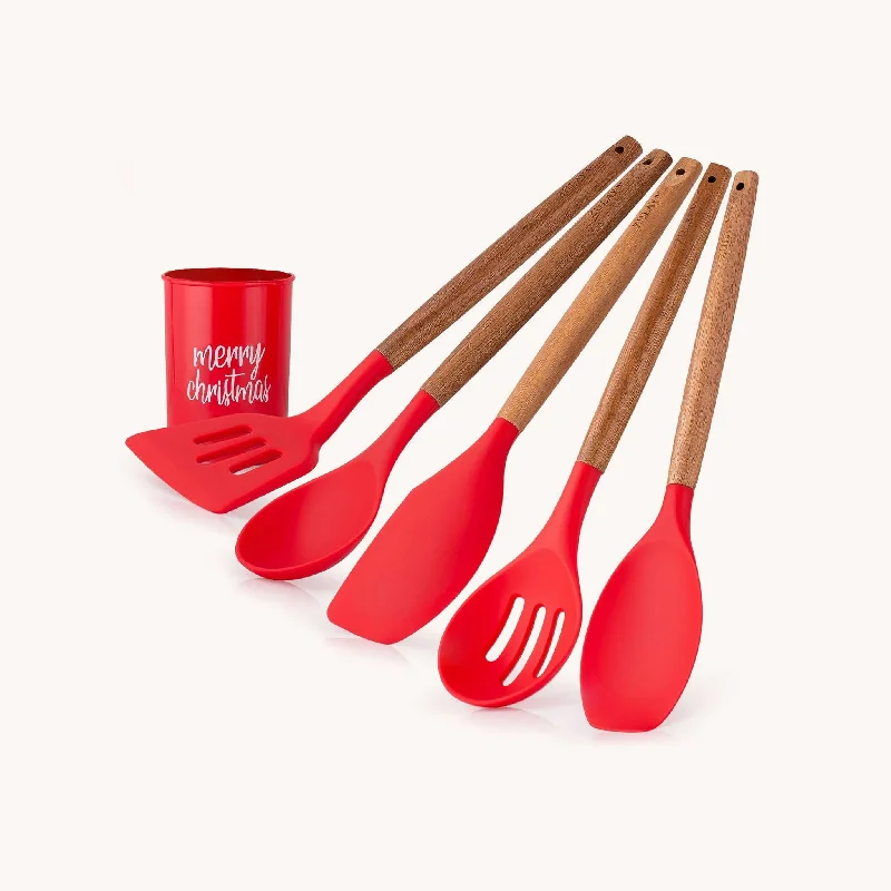 Utensils for single meals-Christmas Spatula Set