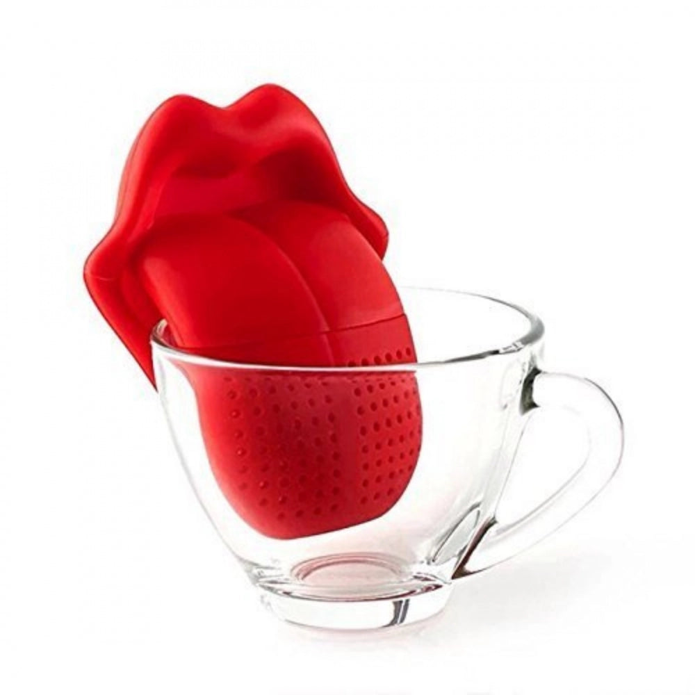 Gadgets for mess-free prep-Generic Tongue Shaped Big Lips Tea Maker Food Grade Silicone Tea Strainer (Assorted)