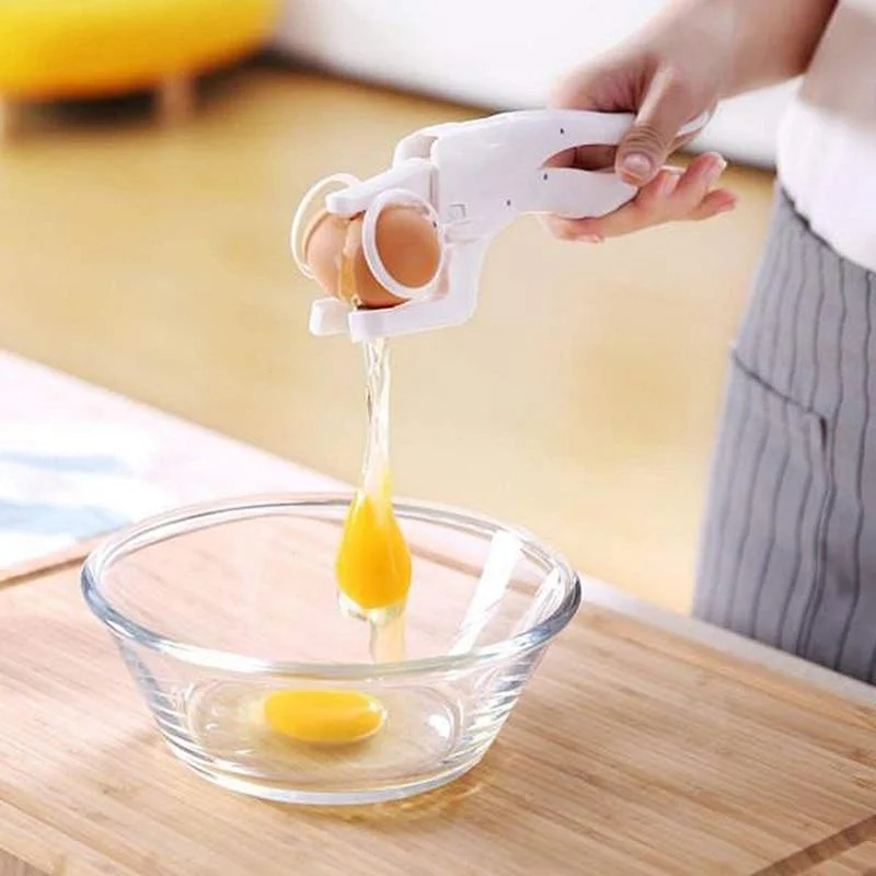 Top scoops for desserts-One Handed Egg Cracker Tool, Best Egg Cracker Egg Yolk Separator