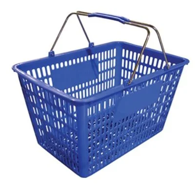 Gadgets for light lunches-Nella Plastic-Steel Shopping Basket, Blue, 19" x 13" x 11"