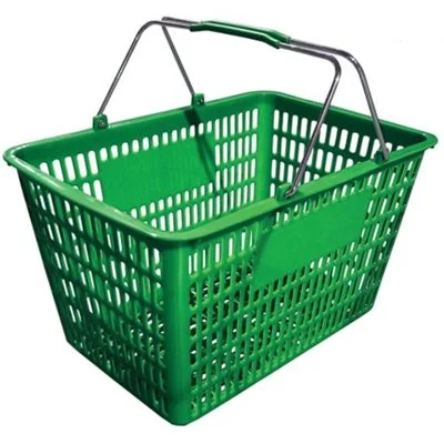 Best tools for pretzel baking-Nella Plastic-Steel Shopping Basket, Green, 19" x 13" x 11"