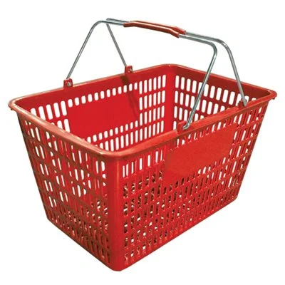 Top scoops for salt-Nella Plastic-Steel Shopping Basket, Red, 19" x 13" x 11"