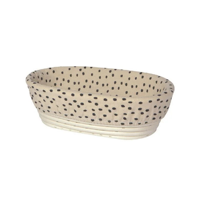 Utensils for van life-Now Designs 10" Natural Liner For Oval Bread Proofing Baskets, Dots Pattern