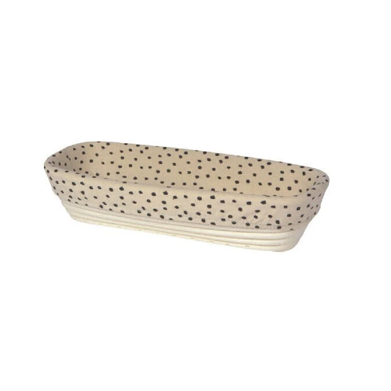 Gadgets for lone cooks-Now Designs 13" x 6" Natural Liner For Rectangular Bread Proofing Baskets, Dots Pattern