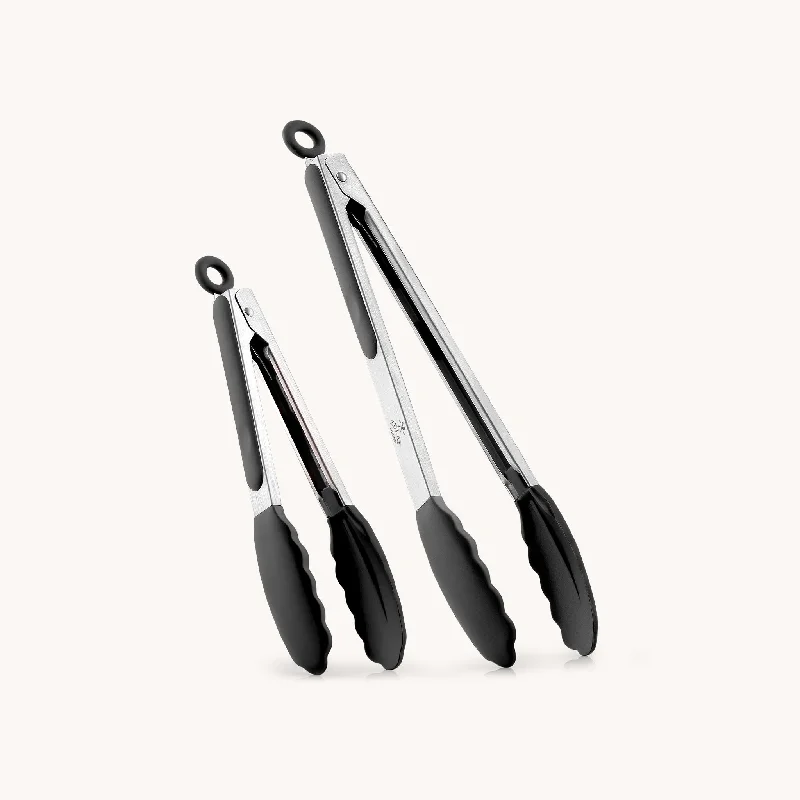 Utensils for plant-based meals-Stainless Steel Tongs Set - 12" and 9"