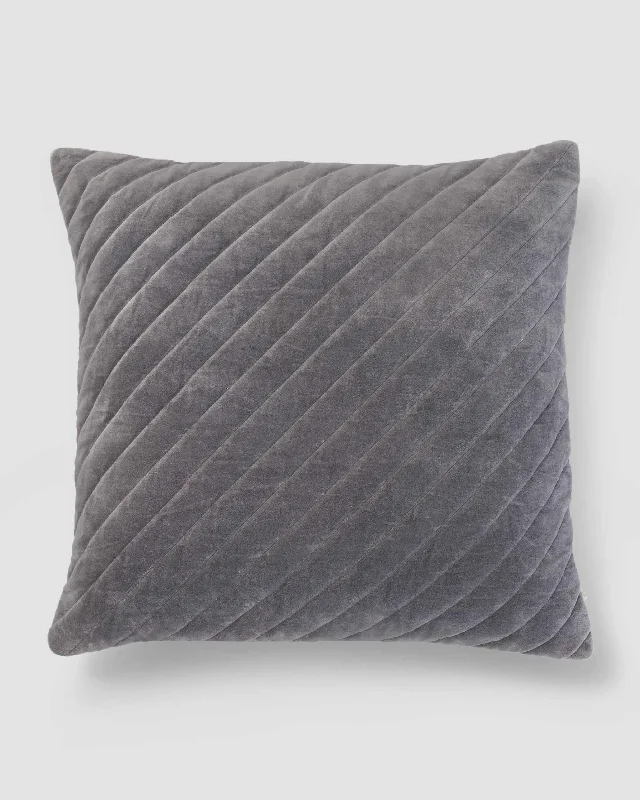 Cheap outdoor cushion patterns-Asante Velvet Cushion Cover - Charcoal