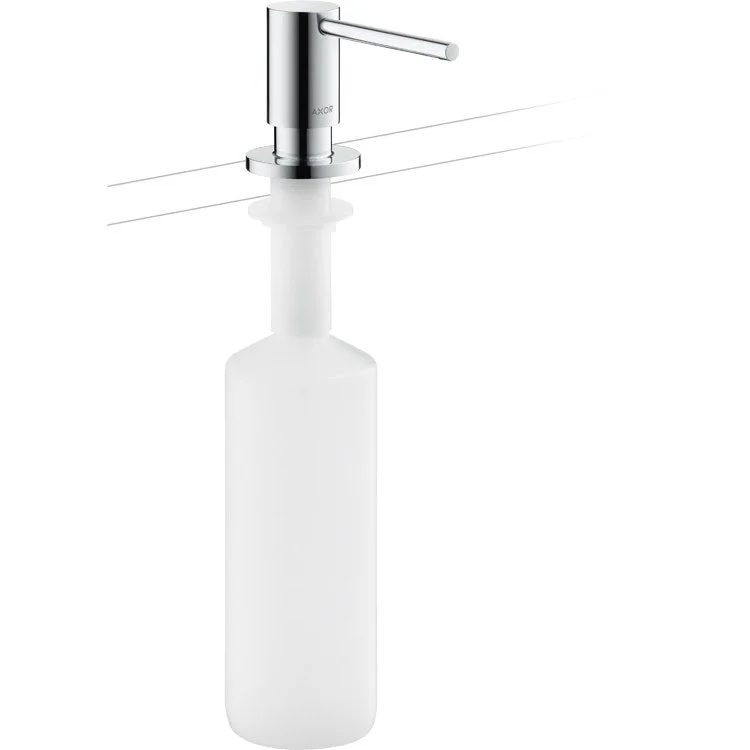 kitchen faucet luxe design-kitchen faucet luxe design-Soap Dispenser Uno Polished Nickel Deck Mount Plastic Metal Pump 16 Ounces 12-1/2 Inch