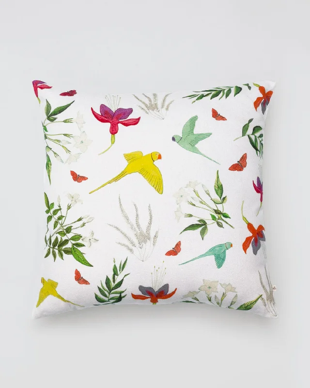 Top cushion trends for loungers-Botanical Cushion Cover - Ivory