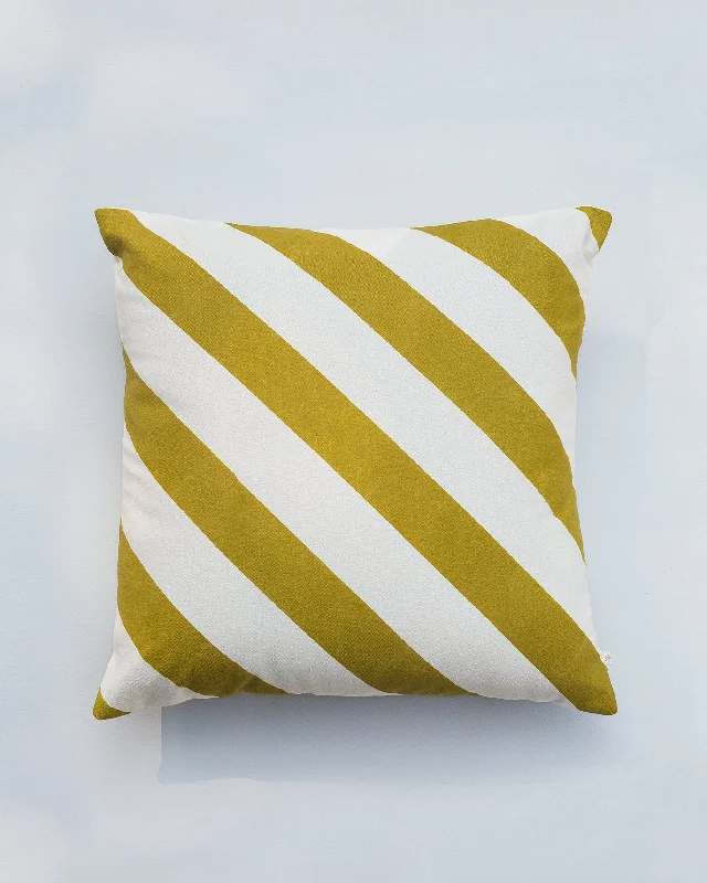 How to choose cushion fillers-Candy Stripe Cushion Cover - Yellow