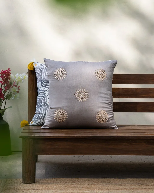 Top cushion ideas for chairs-Chakra Cushion Cover - Soft Grey