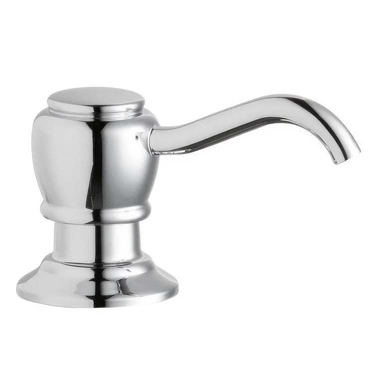 kitchen faucet tall spout-kitchen faucet tall spout-Soap Dispenser Chrome Plastic Brass Plunger Dispenser 3-1/4 Inch