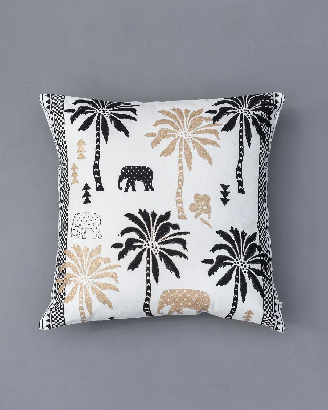 Best round cushions for beds-Jungle Parade Cushion Cover - Black & Gold