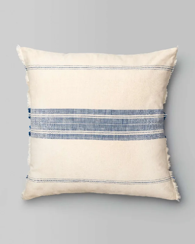 Best pregnancy cushions for sleep-Kemuri French Stripe Cushion Cover - Blue