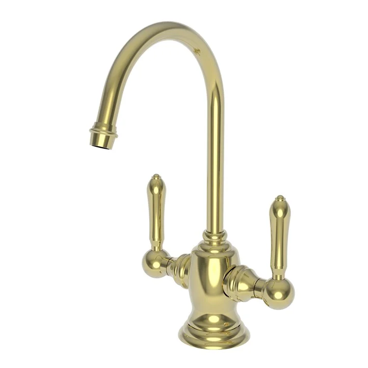 kitchen faucet bold vibe-kitchen faucet bold vibe-Water Dispenser Chesterfield Hot and Cold 2 Lever Gooseneck Polished Brass Uncoated Living