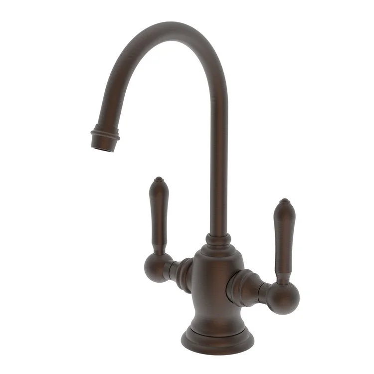 kitchen faucet elite design-kitchen faucet elite design-Water Dispenser Chesterfield Hot and Cold 2 Lever Gooseneck English Bronze