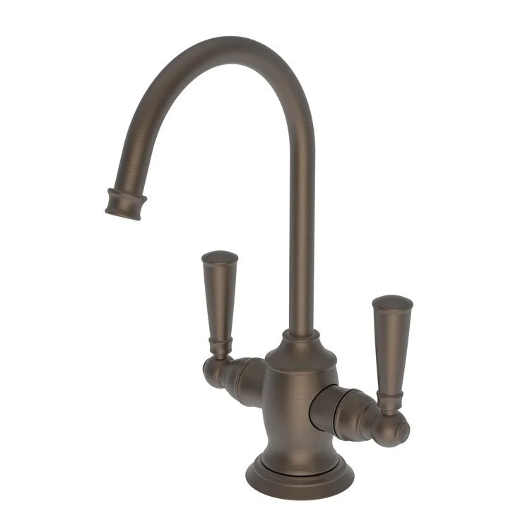 kitchen faucet top touch-kitchen faucet top touch-Water Dispenser Jacobean Hot and Cold 2 Lever Gooseneck English Bronze