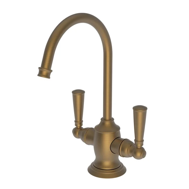 kitchen faucet simple vibe-kitchen faucet simple vibe-Water Dispenser Jacobean Hot and Cold 2 Lever Gooseneck Satin Bronze PVD