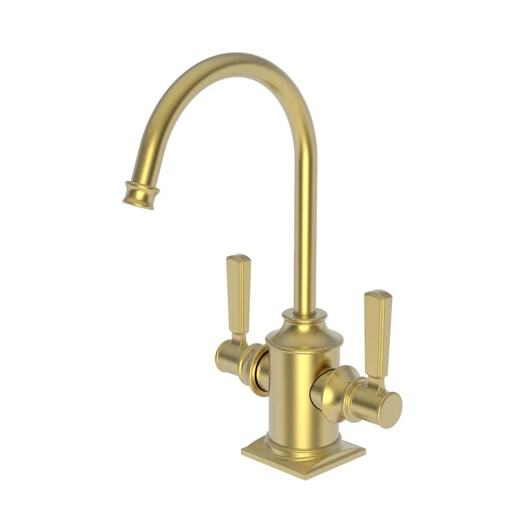 kitchen faucet smooth stream-kitchen faucet smooth stream-Water Dispenser Adams Hot and Cold 2 Lever Gooseneck Satin Gold PVD