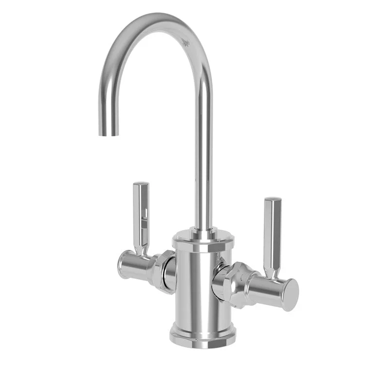 kitchen faucet glam vibe-kitchen faucet glam vibe-Water Dispenser Heaney Hot and Cold 2 Lever Gooseneck Antique Brass