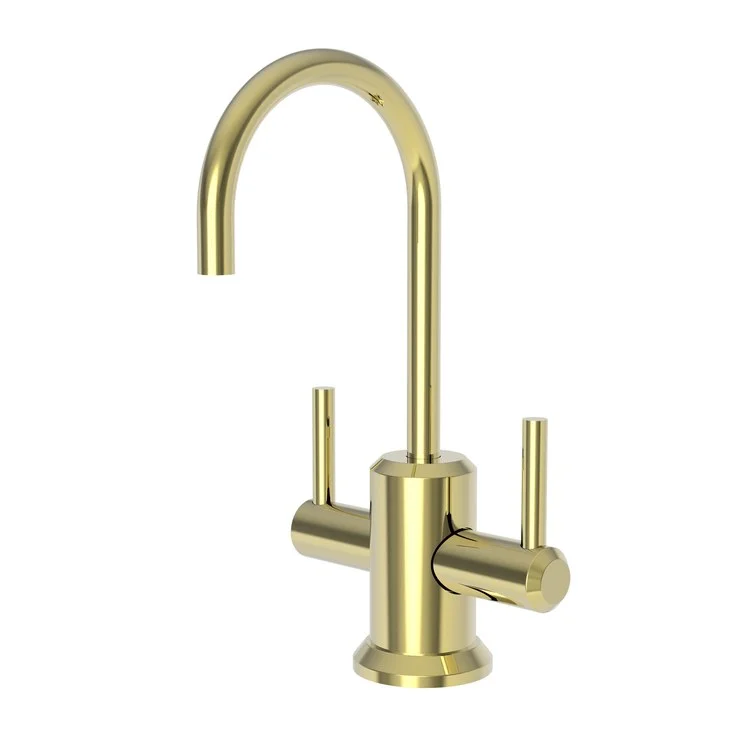 kitchen faucet flex hose-kitchen faucet flex hose-Water Dispenser Jeter Hot and Cold 2 Lever Gooseneck Forever Brass PVD