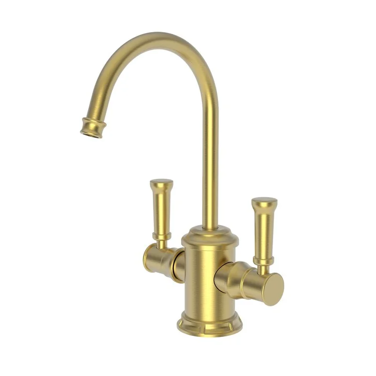 kitchen faucet polished style-kitchen faucet polished style-Water Dispenser Gavin Hot and Cold 2 Lever Gooseneck Satin Bronze PVD