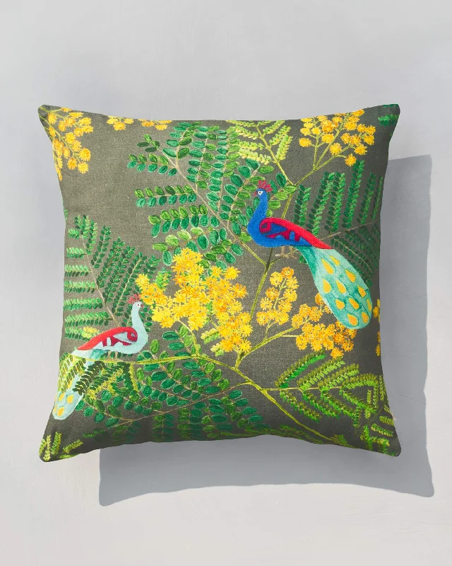 Best wedge cushions for sitting-Peacock Babul Cushion Cover