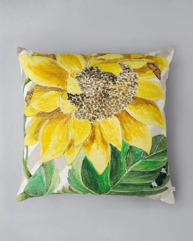 Best portable cushions for travel-Sunflower Cushion Cover