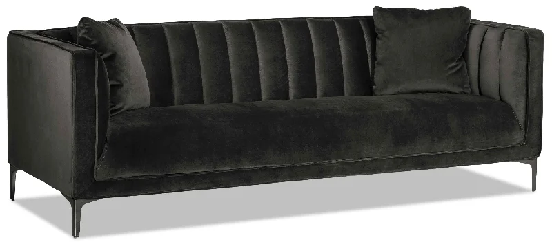 plush-leather-luxury-style-Celina Sofa - Dark Grey