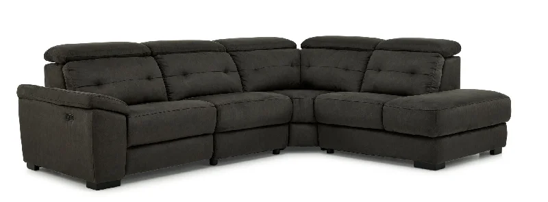 trendy-sofa-with-modern-durability-Colorado 4-Piece Power Reclining Sectional with Right-Facing Chaise - Graphite