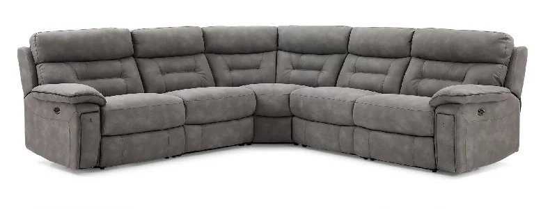 trendy-sofa-for-shared-cabin-Dawson 5-Piece Power Reclining Sectional - Graphite