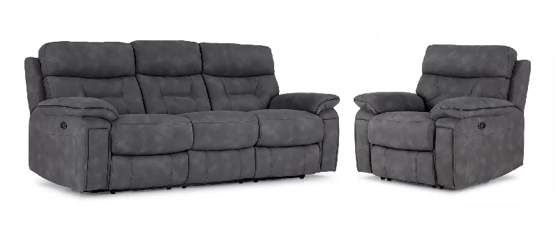 cushy-sofa-for-big-rec-room-Dawson Power Reclining Sofa and Chair Set - Graphite