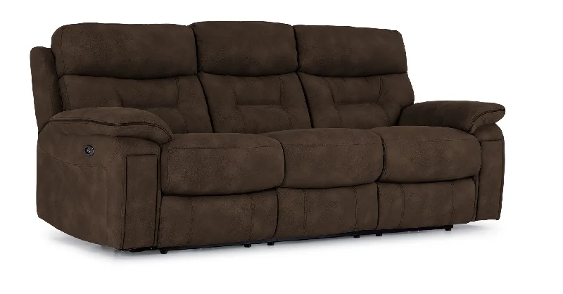 sofa-with-tilting-durability-Dawson Power Reclining Sofa - Brown