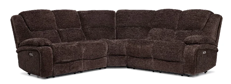 taupe-velvet-style-Maxwell 5-Piece Power Reclining Sectional - Brown