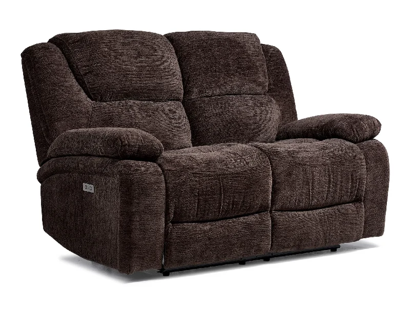 sofa-for-open-rec-room-Maxwell Power Reclining Loveseat - Brown