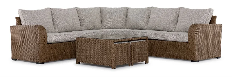 sofa-with-tilting-luxury-Melville 3-Piece Outdoor Sectional - Brown, Beige