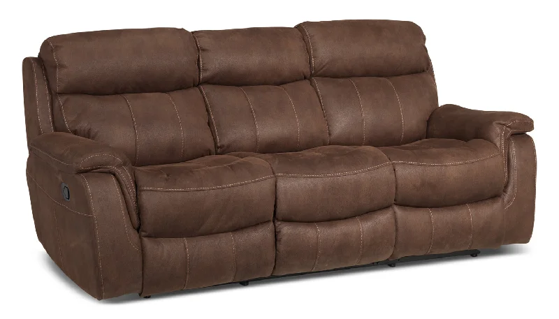 ivory-sofa-for-cabin-Morrow Reclining Sofa - Saddle Brown