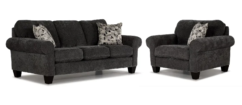 sofa-for-exposed-style-Noche Sofa and Chair Set - Graphite