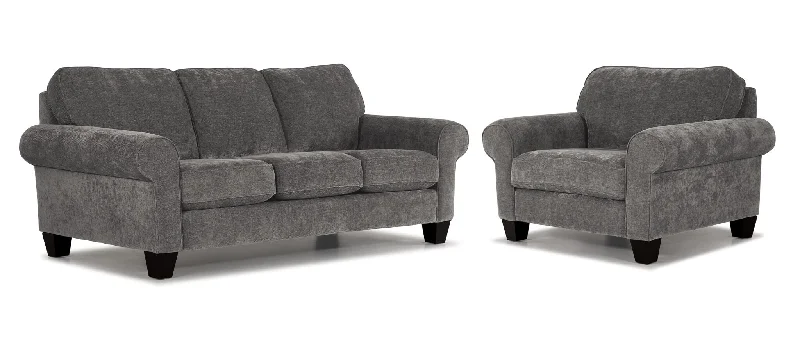 upscale-sofa-for-shared-family-Noche Sofa and Chair Set - Grey