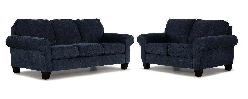 pet-safe-sofa-for-shared-space-Noche Sofa and Loveseat Set - Navy