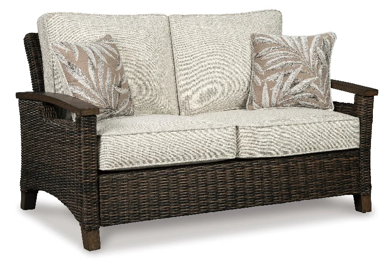 trendy-sofa-for-shared-rec-room-Paradise Trail - Outdoor Loveseat - Medium Brown