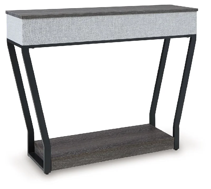 upscale-sofa-for-big-cabin-Sethlen - Gray / Black - Console Sofa Table