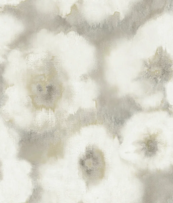 Blended Floral Wallpaper in Neutral